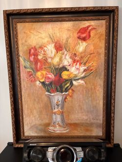 Framed Floral Still Life Oil Painting