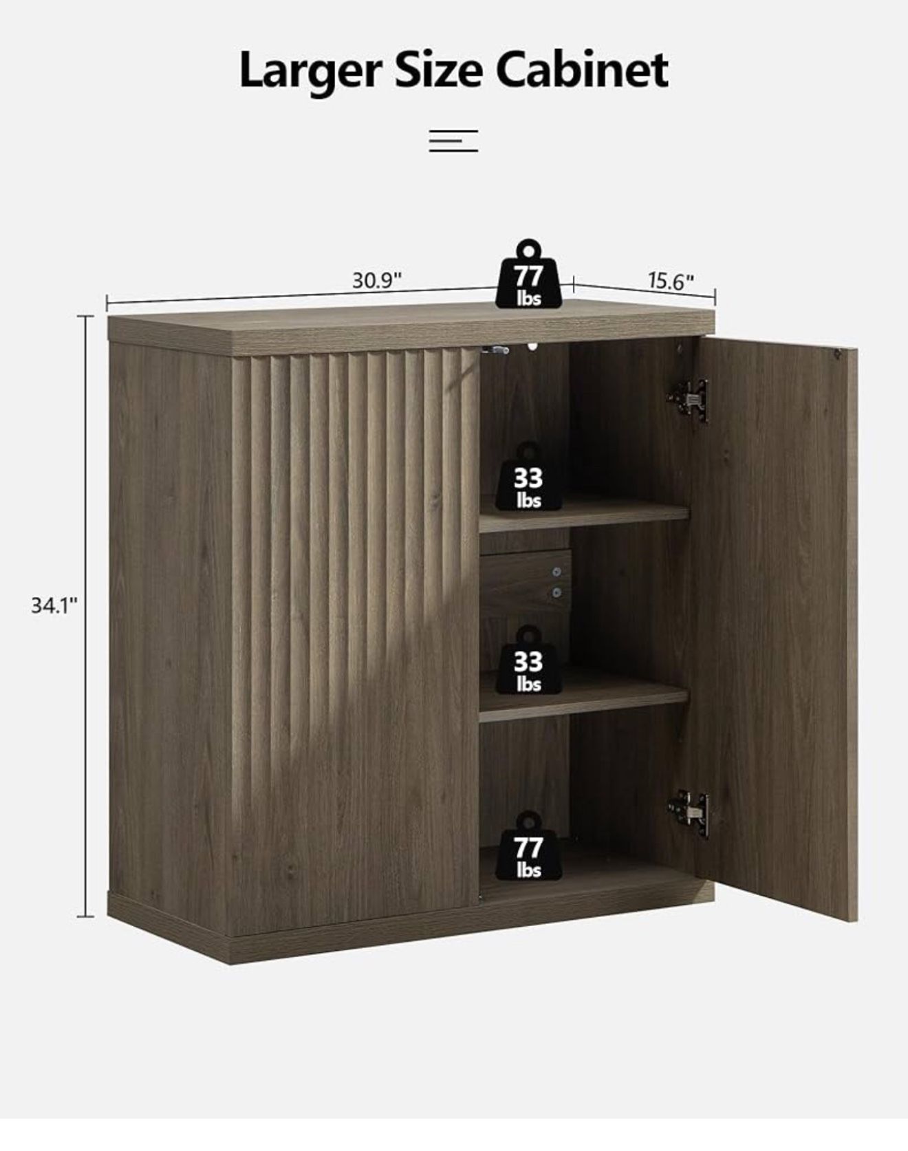 cabinet with storage sideboard, modern design with doors and shelves, fluted multimedia console, mid-century coffee table for living room, kitc
