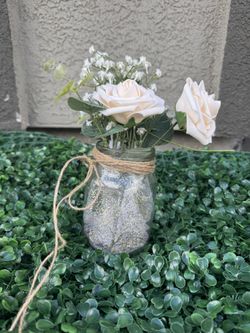 Floral Decorative Mason Jars
