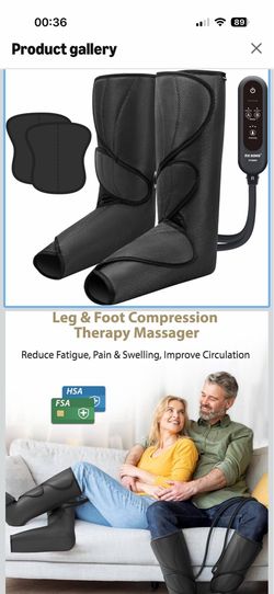 FIT KING Leg Massager for Circulation and Pain Relief, Air Compression Leg and Foot Massager to Relieve Pain Swelling Edema with 2 Size Extensions- Gr