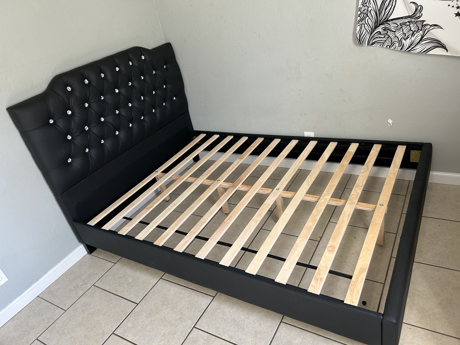 Black Full Size New Bed With Nice Mattress Sale