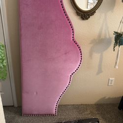 Queen Pink Velvet Headboard 