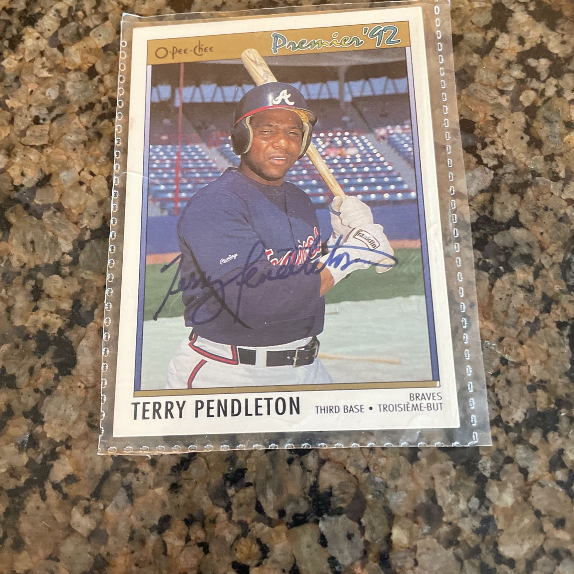 Terry Pendleton Signed Card