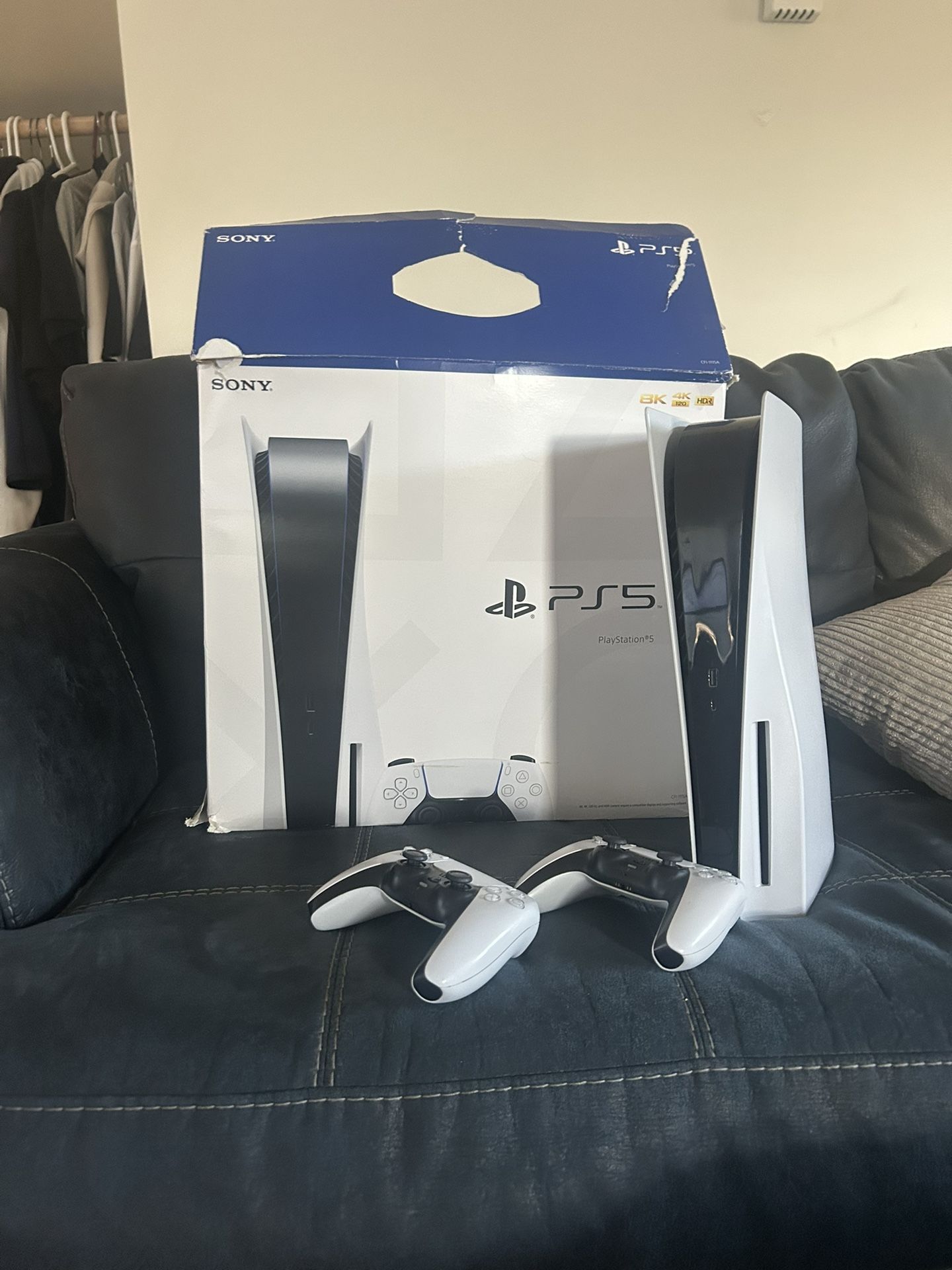 Working ps5 With two controllers tested and working! No cords with it With box!