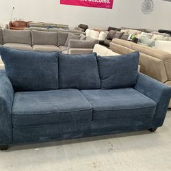 Blue Fabric Sleeper Sofa