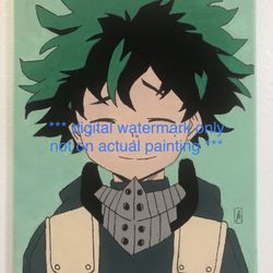 deku my hero academia 8x10 acrylic painting on canvas-wrapped frame