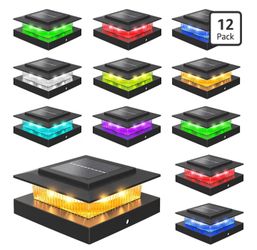 (269)
4x4 Post Solar Lights Color Changing,Solar Post Light,12 Pack Black
RGB Solar Post Cap Lights for 4x4 Post Caps Wood Vinyl,IP44 Waterproof Fence
