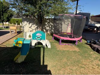 Kid slide and kid trampoline