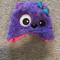 kids purple cat beanie