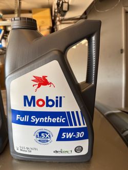 Mobil or Goodyear Full Synthetic 5 quart jug