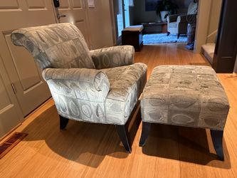 Armchair with matching ottoman