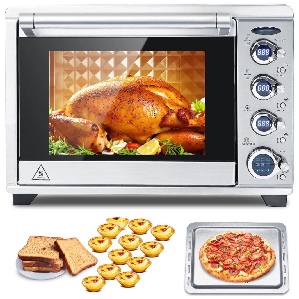 38QT XXL Convection Toaster Oven, 9-in-1 Digital Convection Oven Countertop, Stainless Steel Oven Air Fryer