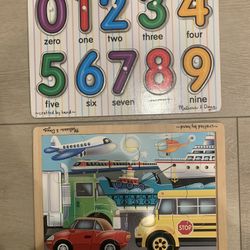 Melissa And Doug Alphabet And Transportation Puzzles