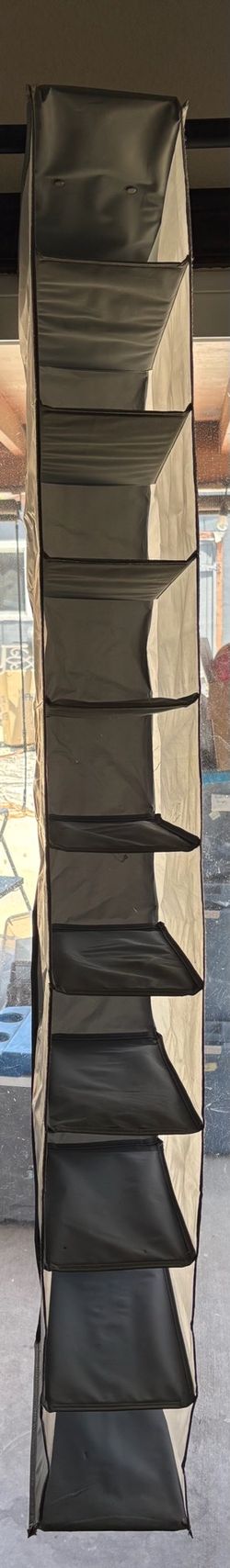 10-tier fabric hanging shoe organizer