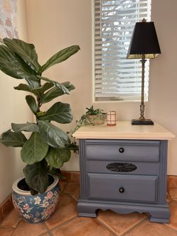 NIGHTSTANDS , SOLID OAK GREYISH BLUE $120