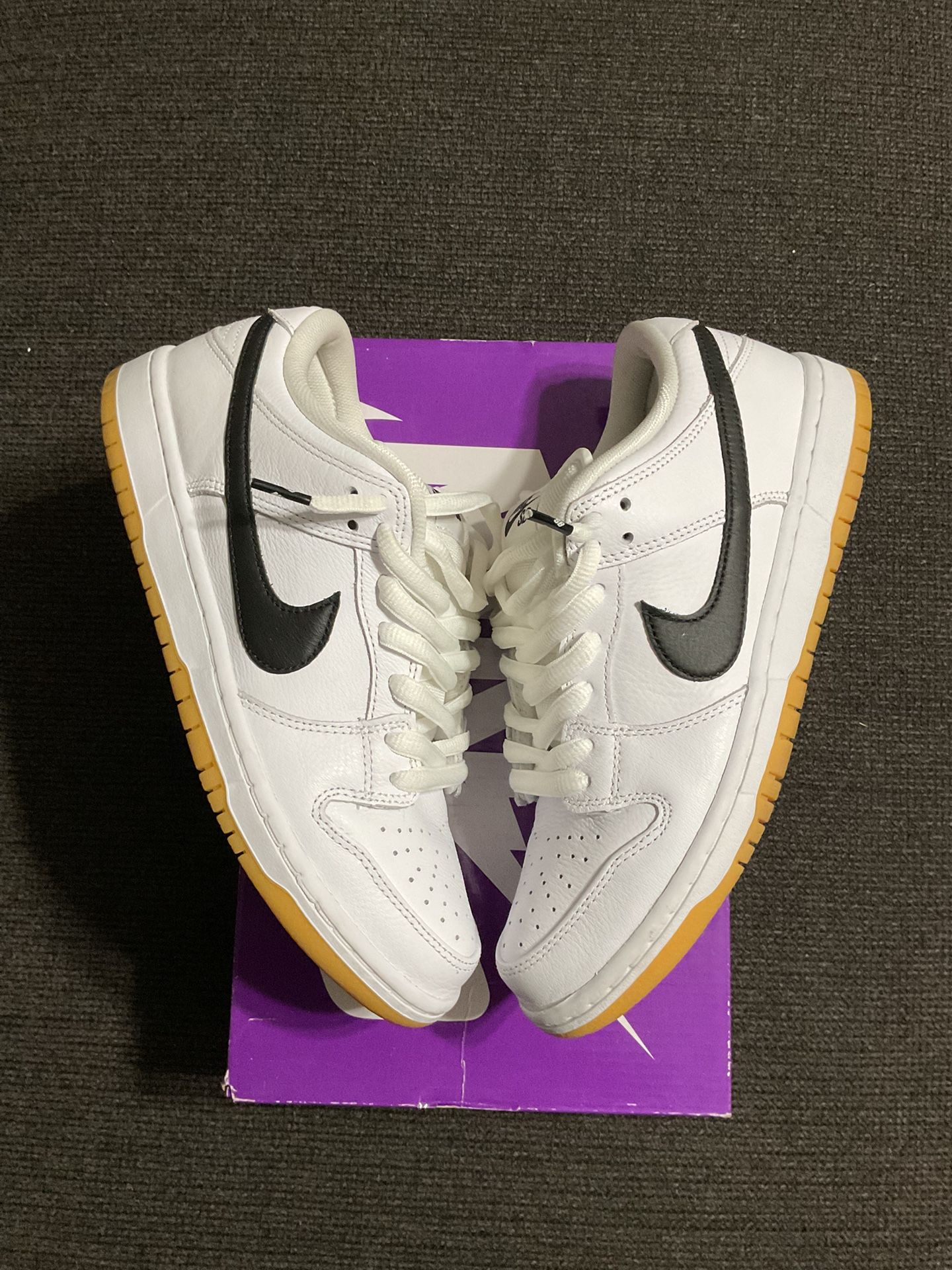 Nike SB Dunk Low Pro White Gum Mens Size 8.5
