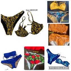 Two Piece Bathing Suits, Different Sizes