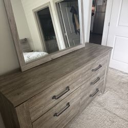 Grey Dresser With Mirror