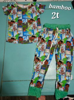 Moana Print Bamboo Pajama Set 2T