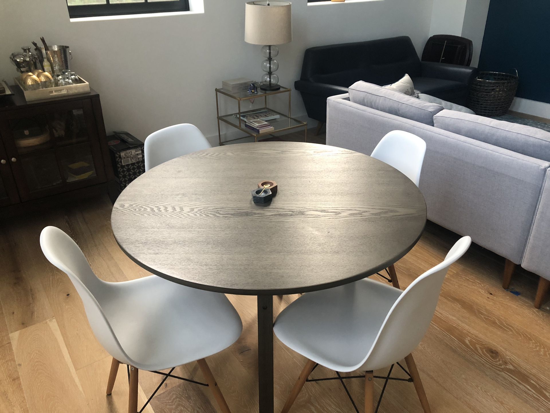 Crate & Barrel Scholar dining table & chairs