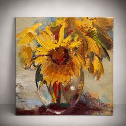 24x24 “Water Globe Blossoms” embellished canvas print