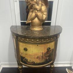 Beautiful Antique Cabinet With Statue 