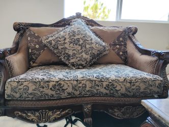 Living room set with marble coffee table