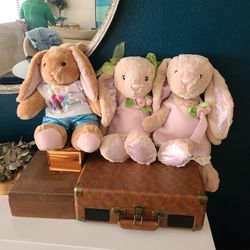 3 Plush Bunnies (Stuffies) Easter*