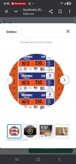 10-2 romex 250ft