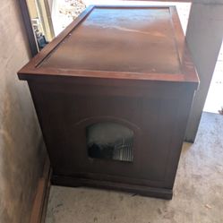 Cat Litter box Enclosure - Wood - With Storage Cosmetic Damage Shown In Pics