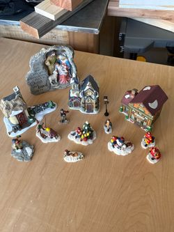 Christmas Village Figurines Chimney Chipped
