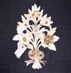 Vintage 50's Euromarchi Handcrafted Floral Bouquet Wall Plaque