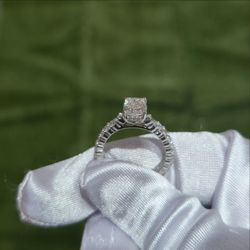 Silver with Lab Grown Diamond Radiant Ring cntr 1.50 ctw
Total 3.00 ctw