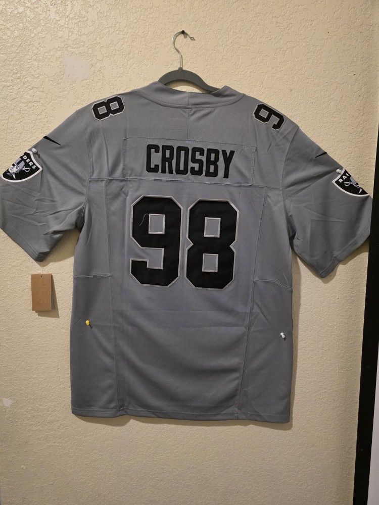 New Men's Raiders Crosby Gray Jerseys Stitched