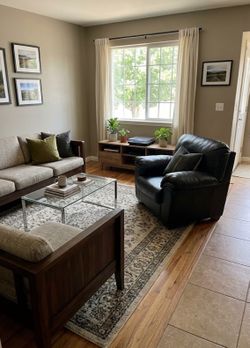 Leather couch seat
