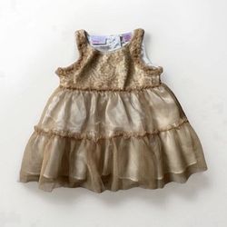 Gold Sequin Ruffle Dress 6mos