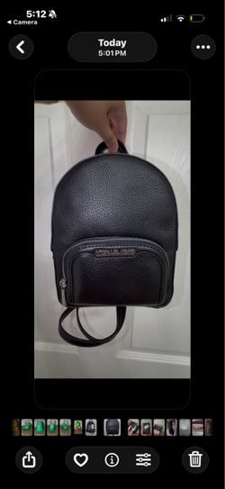 Michael Kors Black Pebbled Leather Mini Backpack and Wallet