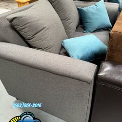Grey Couch 2 Seater Sofa Gris Fabric 