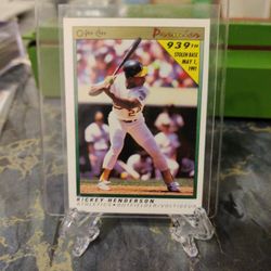1991 Opicii Rickey Henderson Card Number 62