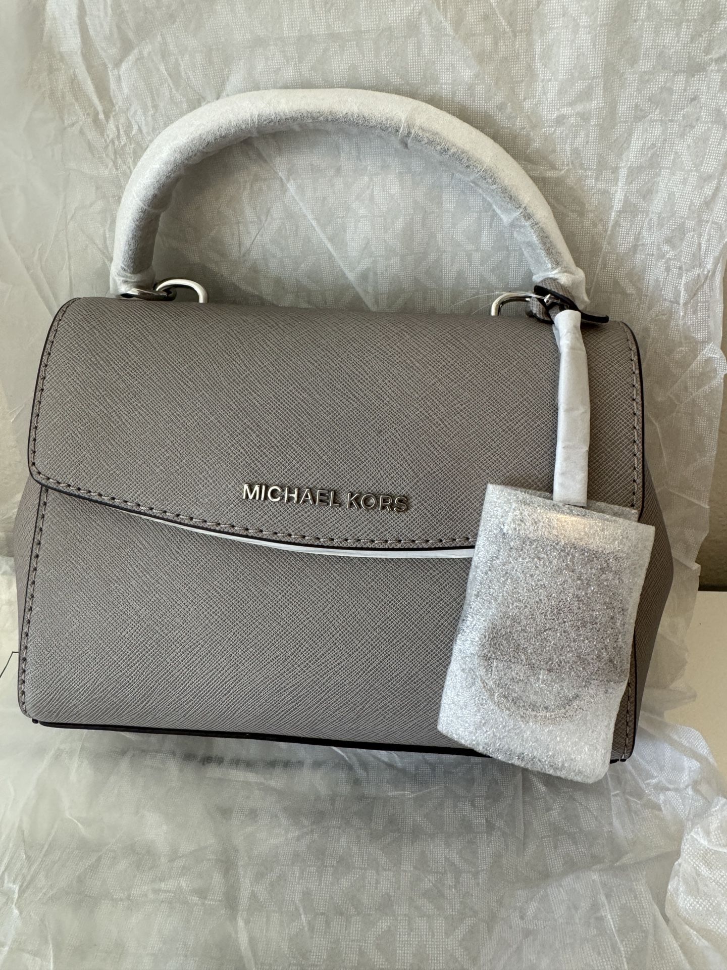 MICHAEL KORS  Ava Extra-Small Saffiano Leather Crossbody _Gray