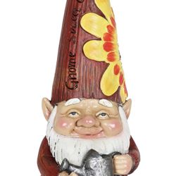 Exhart Garden Gnome, Red Hat Garden Statue Sculpture with Watering Can, Outdoor Lawn and Yard Decoration, 5 x 5 x 12.5 Inch