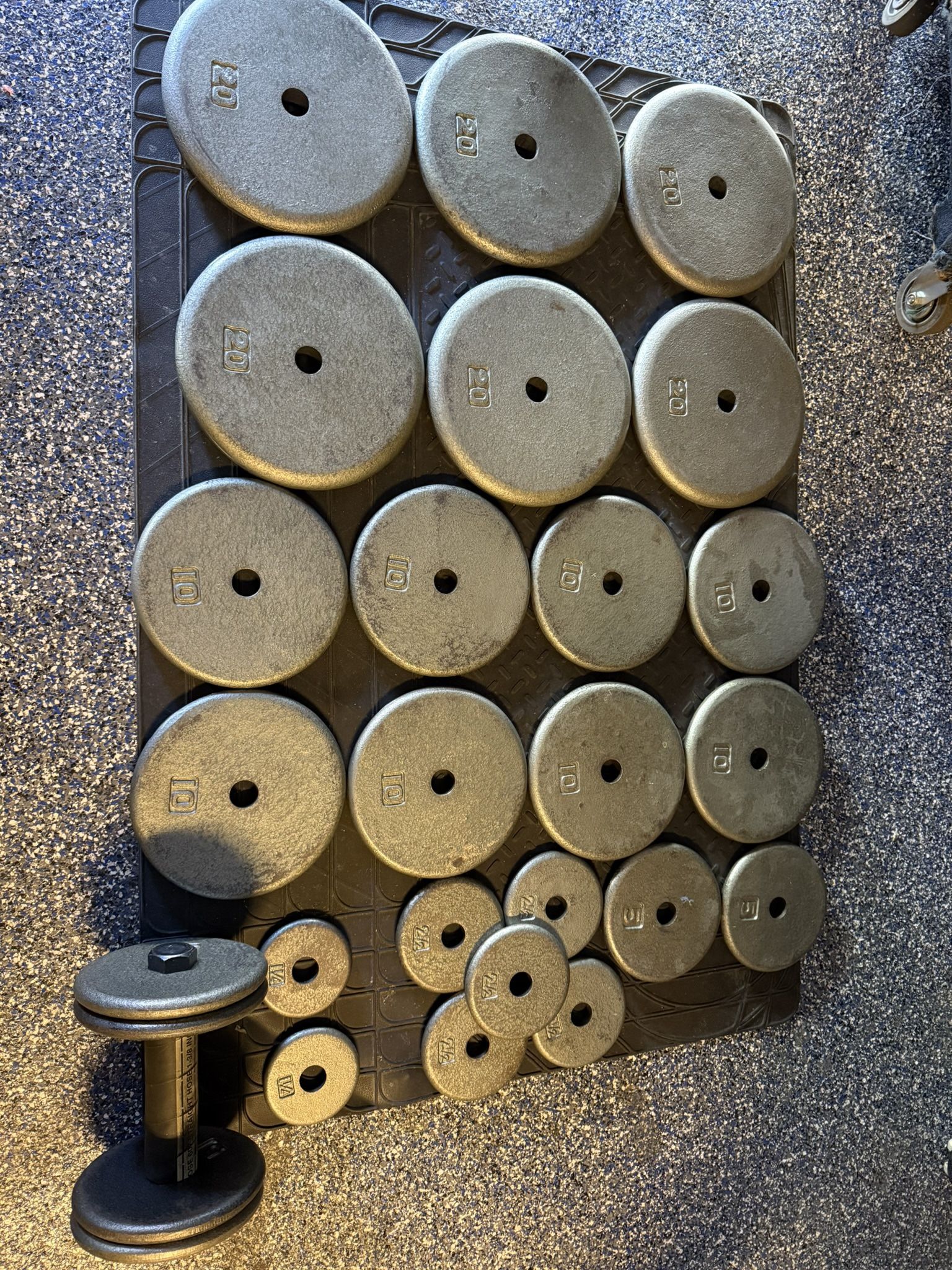 Weight Set With Barbell And Dumbbells