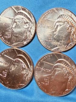 P&D 250th Liberty Half Dollar BU 4 coins
