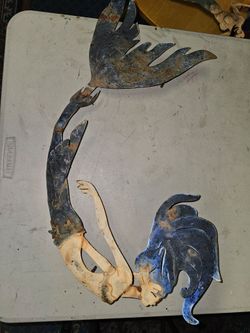 Vintage Metal Mermaid Wall Art, 2 pieces
