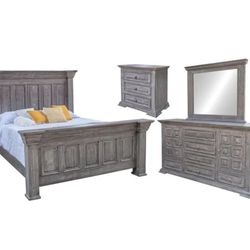 International Furniture Terra 4-Piece Gray Queen Bedroom Set