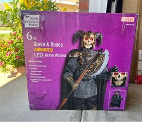 Home Accents Holiday 6 ft. Grave Warrior Animatronics Home Depot Halloween Decorations