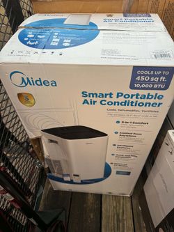 Midea
10,000 BTU Smart Portable Air Conditioner for Rooms up to 450 Sq. Ft. with Remote, 3 Speeds, Dual Filter in White