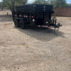 7x10 Hydraulic Dump Trailer W/ramps And Shaker