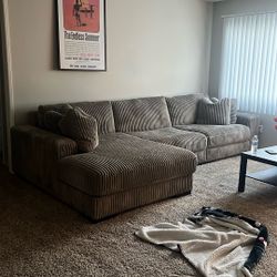 fluffy gray couch  