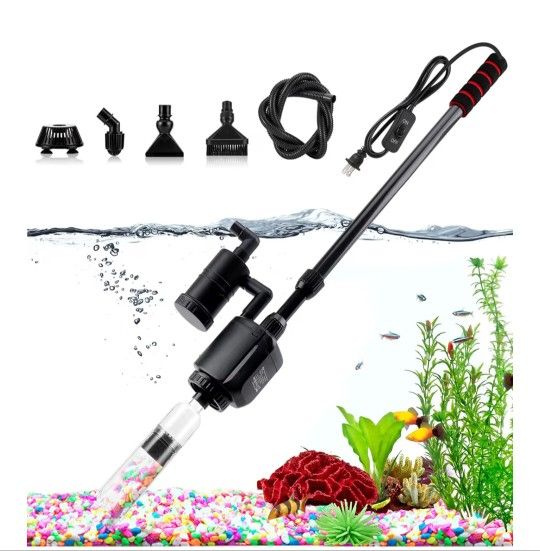 AQQA Electric Aquarium Gravel Cleaner, 6 in 1